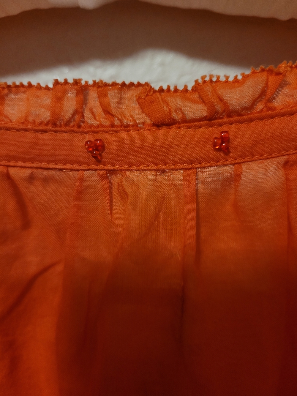Sundance, Beautiful orange, cotton top In large. Short-Sleeve - Picture 9 of 15